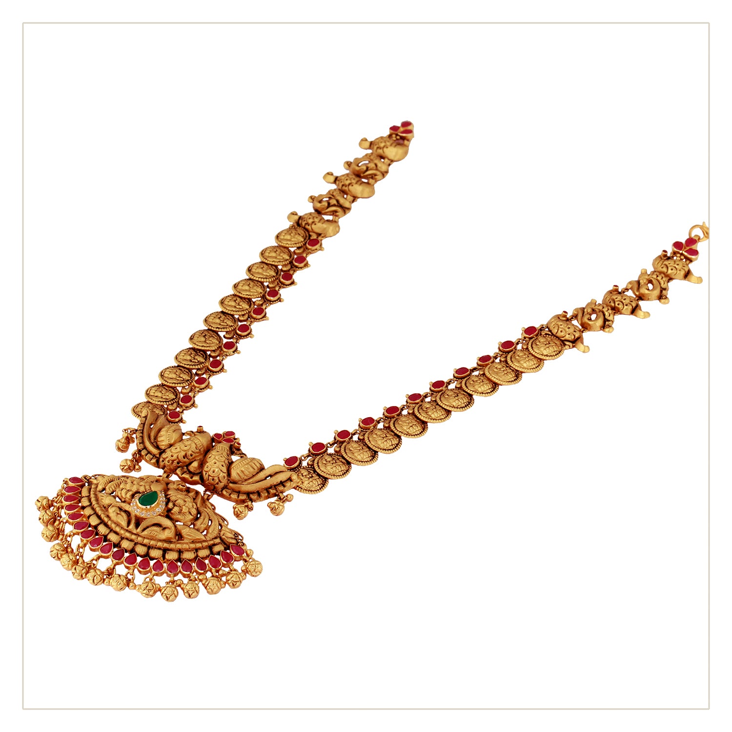 Antique Haram With Stone And Gold Beads