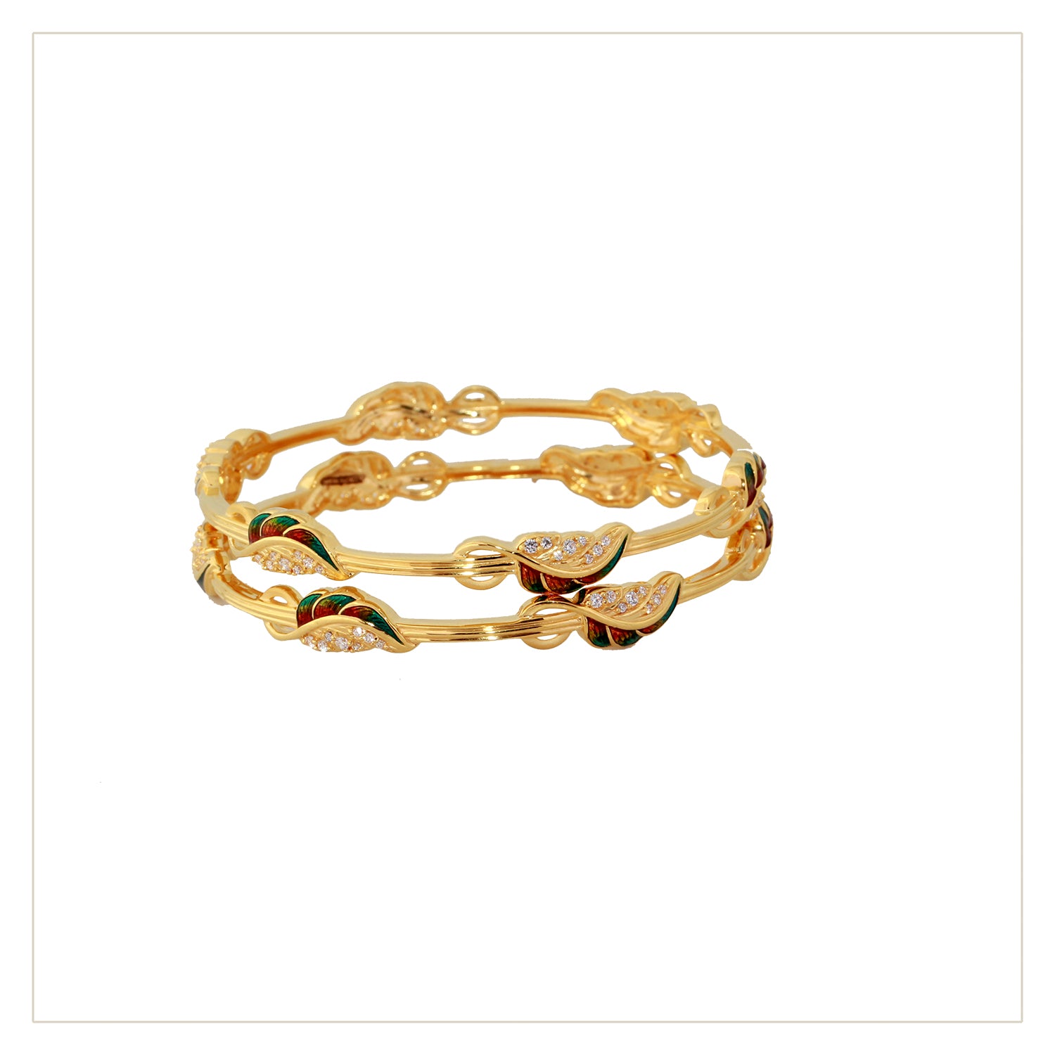 Leaf Design Plated Bangle