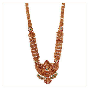 Lakshmi and Peacock Antique Finish Haram